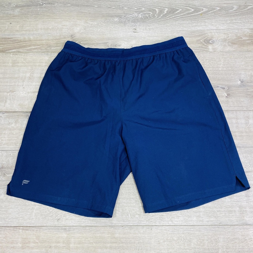 Fabletics Shorts Mens‎ Large Blue Athletic Elastic Waist Lined Gym Training9